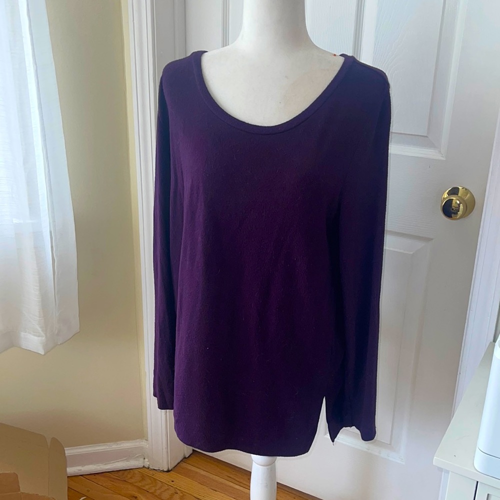 EUC LOFT eggplant purple sweater Large 10-12